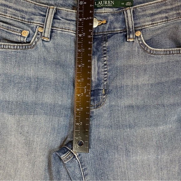 Lauren Ralph Lauren Women's Size 10 Blue Jeans Mid Rise Straight Leg Tapered - Picture 13 of 15